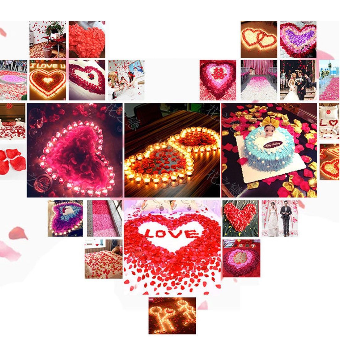 silk rose petals flower petals wedding supplies favor party decorations flowers polyester wedding decorations