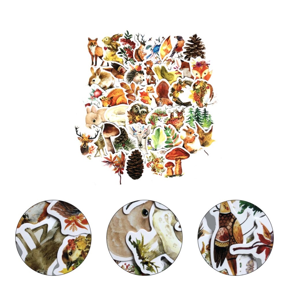 47 stuks zelfklevende mooie papieren stickers graffiti stickerset dierenvorm stickers voor kinderen en volwassenen: Default Title
