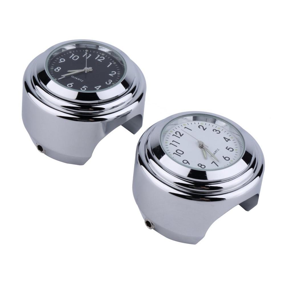 Motorfiets Quartz Klok 7/8 "Waterdicht Chrome Fietsstuur Mount Horloge Aluminium Lichtgevende Klok Universal Stuur Klok