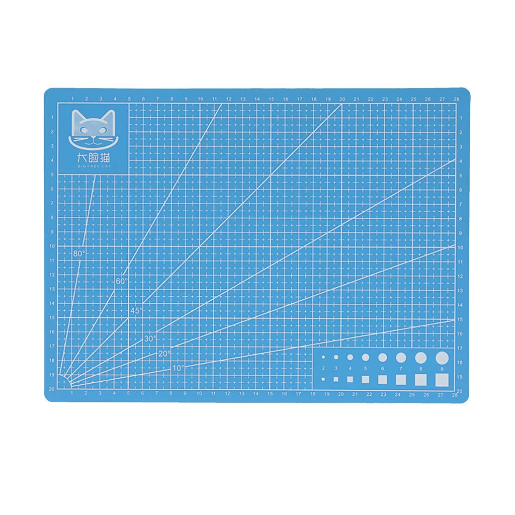 4# A4 Art Self Healing Pvc Paper Cutting Double Pad Sided Gridded Rotary Craft Fabric Patchwork Tools Handmade Plate Patchwork: Blue 