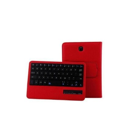 Funda de cuero con teclado Bluetooth para Samsung Galaxy Tab S4, 10,5 pulgadas, T830, T835, SM-T830, SM-T835, cubierta extraíble,: Rojo