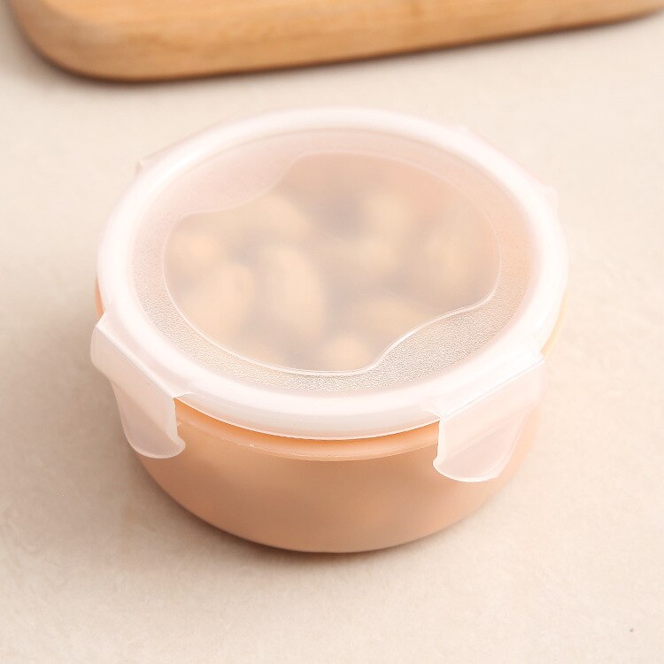 Round Mini Refrigerator Storage Box Kitchen Small Lunch Box Bento Box Plastic Storage Box Rectangular Sealed Box: Pink