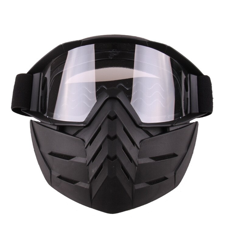 Herorider óculos de proteção motocross máscara poeira da bicicleta gafas com destacável máscara cs vintage motocicleta tubarão capacete óculos: 3