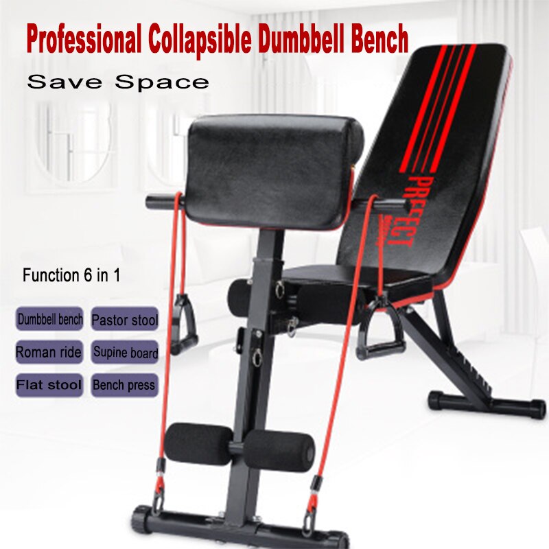 Multifunctional Home Foldable Adjustable Dumbbell Bench Gym Fitness Adjustable Bird Bench Exercise Fitness Chair Squat Machine