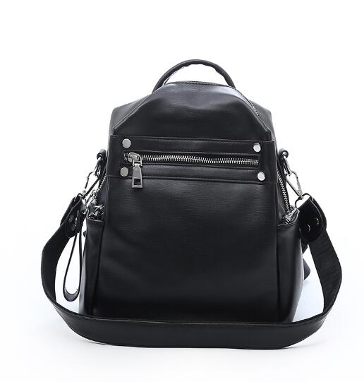 Women Backpack Female Shoulder Bag Multi-purpose Casual Ladies Small Backpack Travel Bag For Girls Backpack: black JY6817