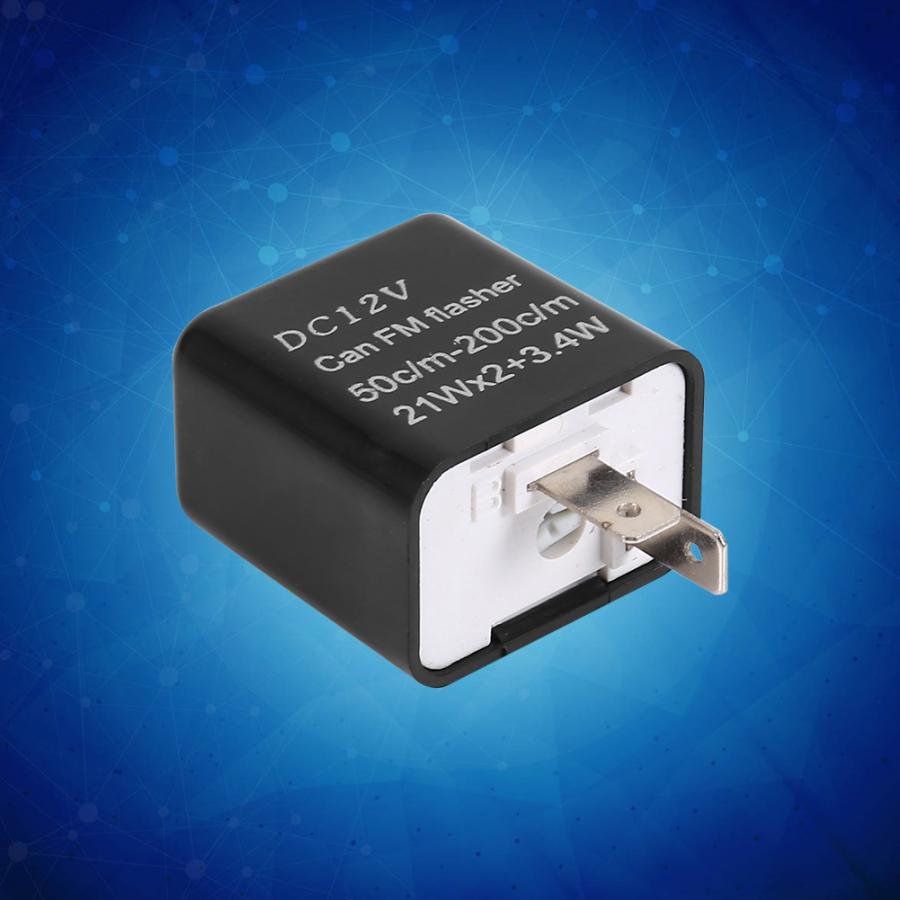 12V 2 Pin Universal Adjustable Flasher Relay Waterproof LED Turn Signal Indicator Flasher Relay Black Orange: black