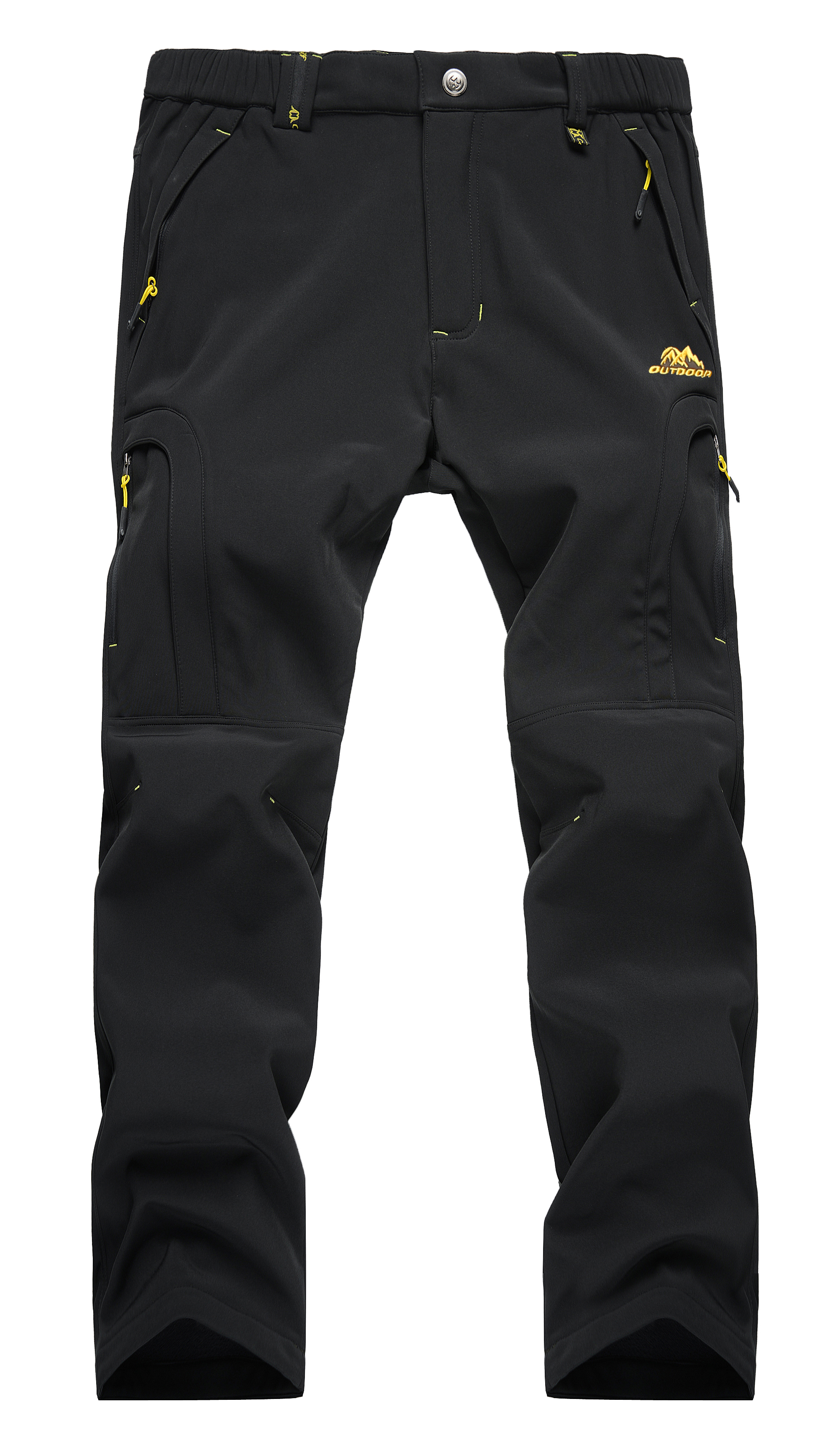 Waterdichte wandelbroek voor heren Outdoor Fleece gevoerde sneeuwskibroek Winter Softshell snowboardbroek