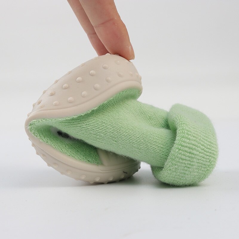 Baby Sokken Met Stap Sok baby Peuter Sokken Baby Rubber gezicht stappen Anti-slip glimlach Lederen Zolen Indoor Vloer schoenen