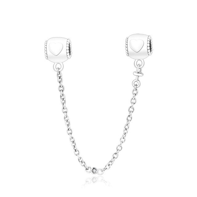 100% 925 Sterling Silver Classic Heart-shaped Bow Crown Ladies Charm DIY Bracelet Accessories Jewelry: 5017