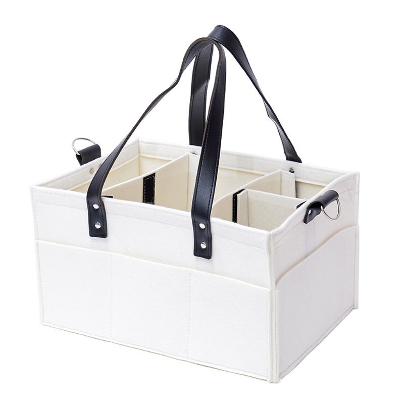 Nappy – boîte de rangement pour bébé, caddie organiseur Portable pour voiture, de fête prénatale 19QF: White