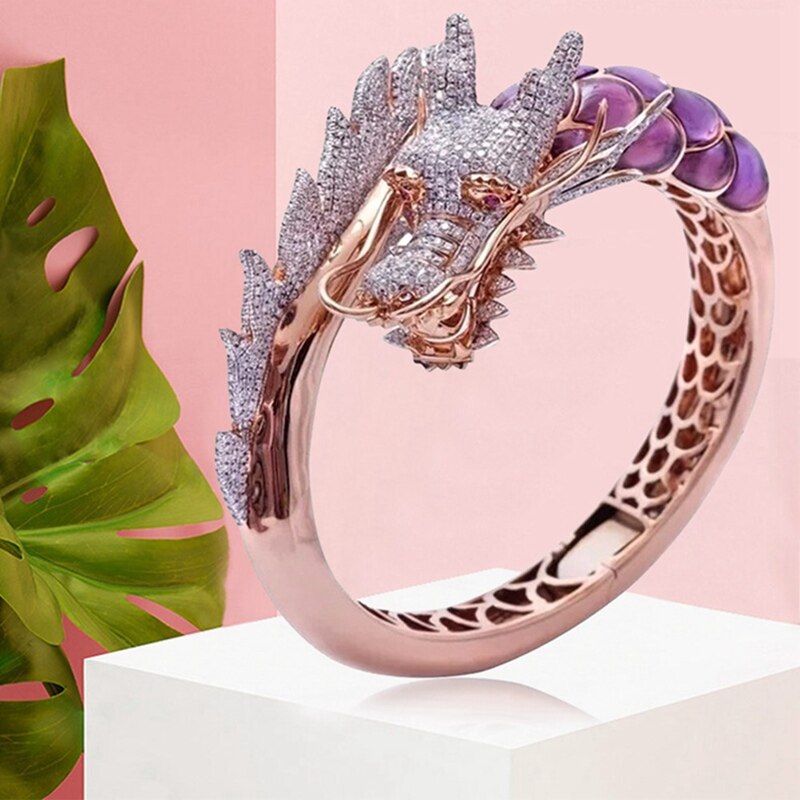 Jahrgang Hochzeit Band Ringe Für Frauen Einzigartige Stil Weiblichen Drachen Ebene Ring 18KT Rose Süße Engagement Ring