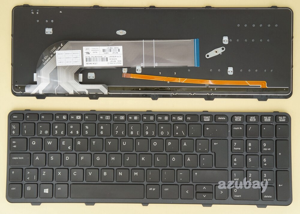 Russische Deutsch Französisch Schwedisch Finnische Hebräisch Koreanische Taiwan Türkische Bulgarische Tastatur für HP Probook 650 G1, 655 G1, hinterleuchtet: Schwedisch FI hinterleuchtet