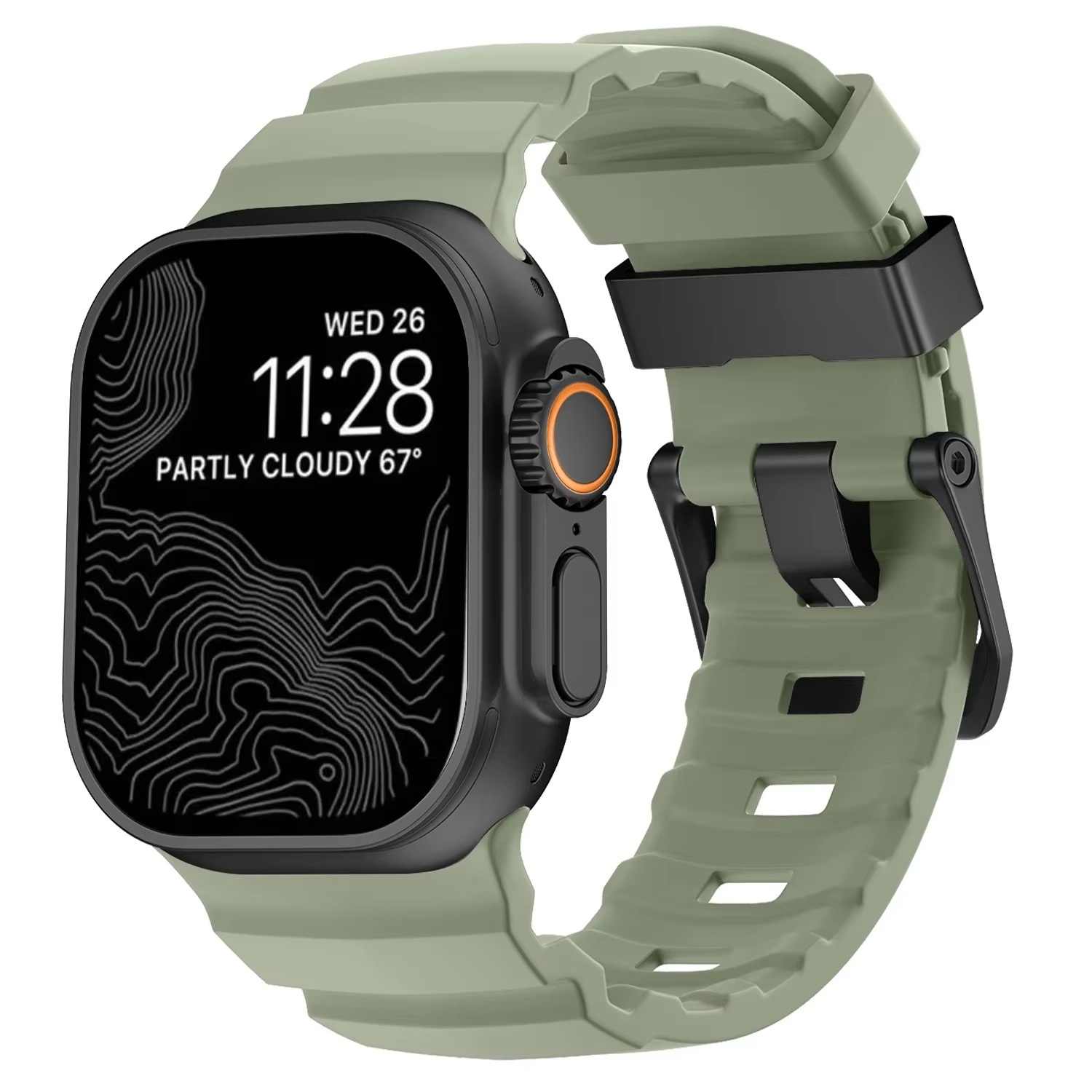Silikonerem til apple watch ultra 2 band 49mm bælte correa sport armbånd iwatch serie 987653 se 10 46mm 42mm 44mm 45mm remme: Blå lyseblå