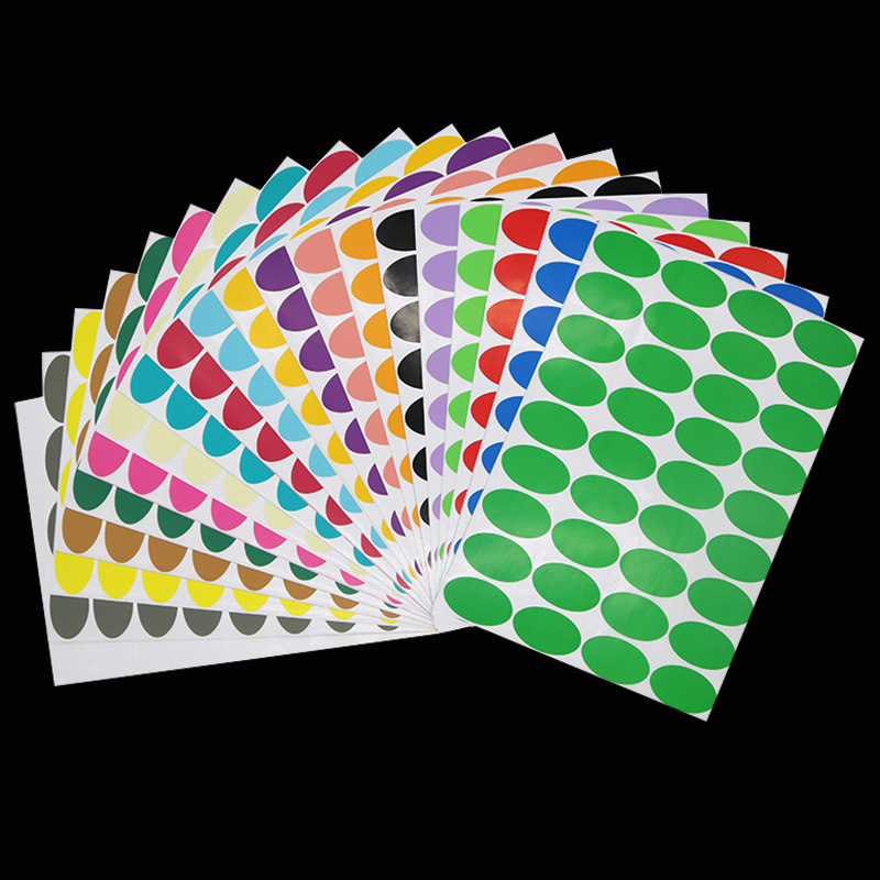 5 sheets 3x1.5cm Oval Label Blank Stickers A4 Size Paper Sheet Glass Sticker Barcode Scanning Sticker Stationery Sealing Sticker
