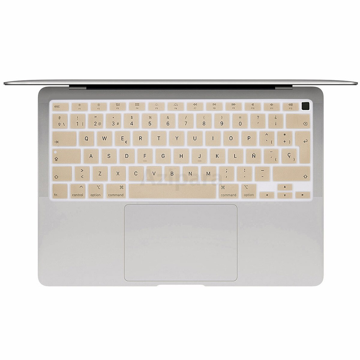 Eu Layout Zacht Voor Macbook Air M1 Chip A2337 Eu Spaans Toetsenbord Cover Silicium Voor Macbook Air 13 2020M1 chip Keyboard Skin: EU-Golden