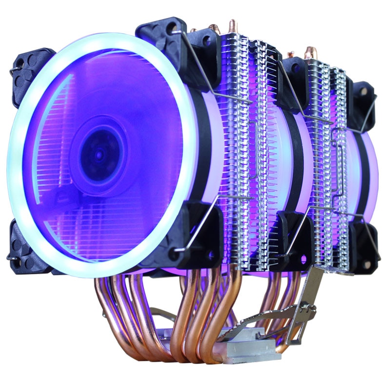 CPU Cooler 6 Heat-Pipes Dual-Tower Cooling 9cm RGB Fan LED Fan Support 3 Fans 3PIN CPU Fan For AMD And For Intel
