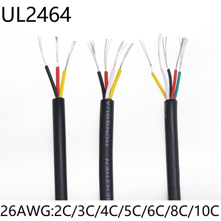 UL2464 Signal Wire 26AWG 2 3 4 5 6 8 10 Core PVC Insulated Sheath Power Control Line Amplifier Audio Lamp Electric Copper Cable