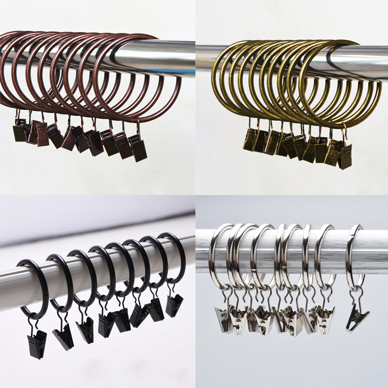 Hause Dekoration Stange Clips Fenster Dusche Schellen Gardinen Clips Schlecht Vorhang Hohe Qaulity 12 teile/paket Vorhang Ringe