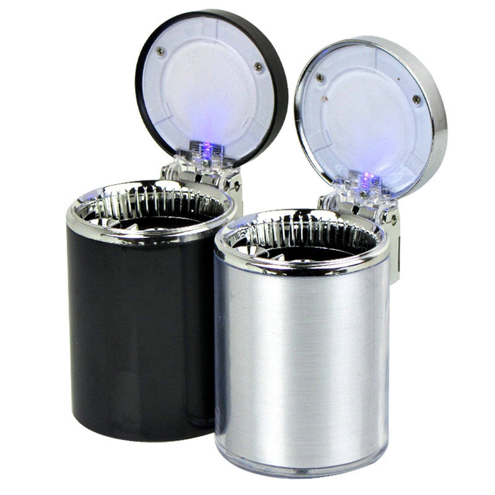 Posacenere per auto, con brillantini, con coperchio e luci a LED