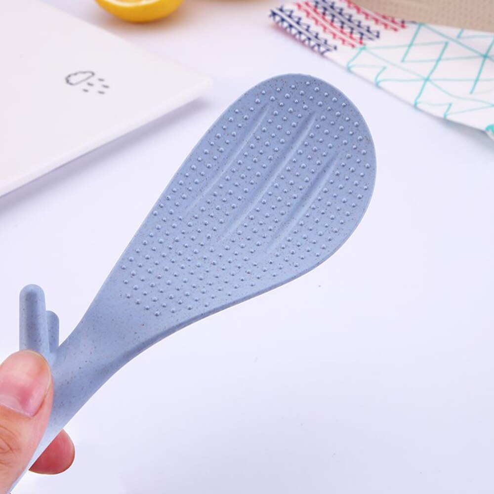 Non-stick Rice Paddle with Squirrel-shaped Handle Standing Ladle Household Kitchen Tool(Green)