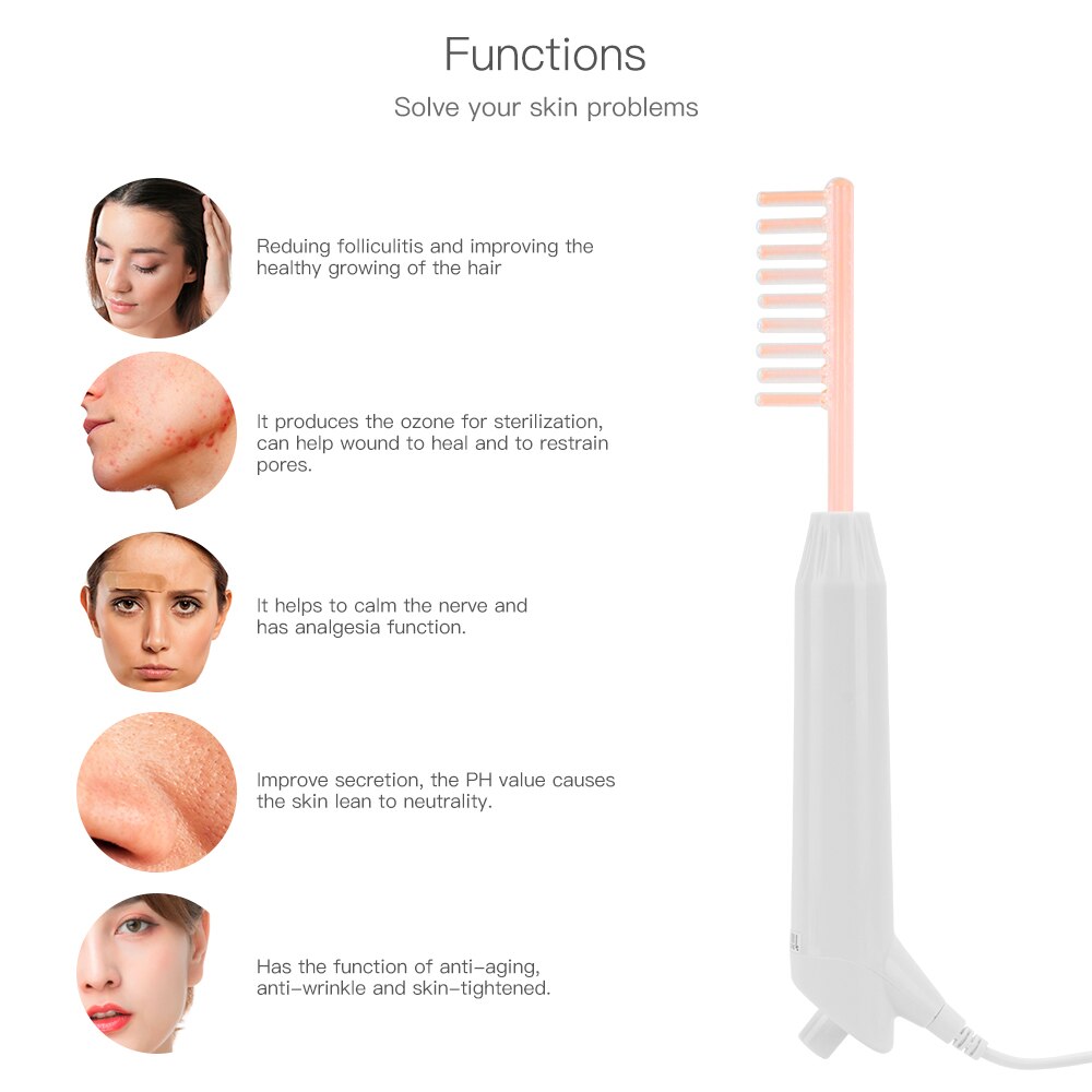 High Frequency Facial Machine Portable Handheld Skin Tightening Wrinkles Remover Anti Acne Face Masssage Home Beauty Device