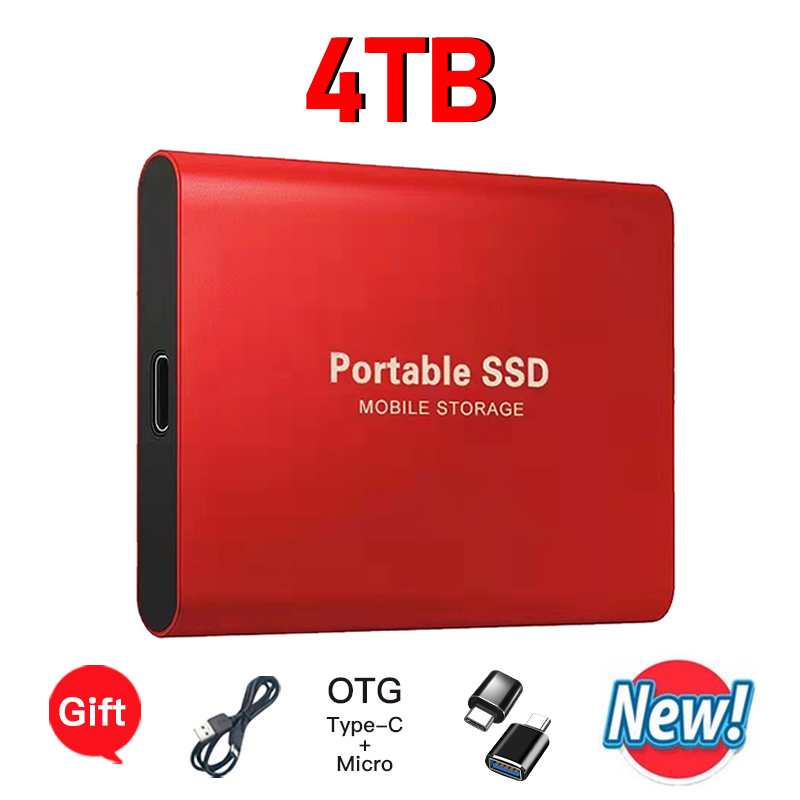 Mini-Festplatte 1 TB Neue 2 TB tragbare SSD hoch-Geschwindigkeit ​ ​ Externe externe USB 3.1 Typ-C-Festplatte für Laptops/MACs/Desktops: verrotten / Bündel 6