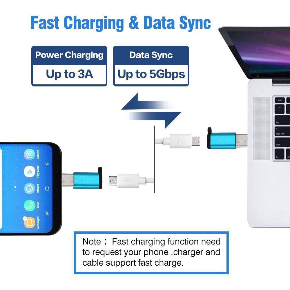 Mikro Usb Zu Typ-c Adapter Aluminium Legierung mit Kette OTG V8 Android Auf USB Typ-c Konverter Mini mit Kette Leicht Zu Tragen