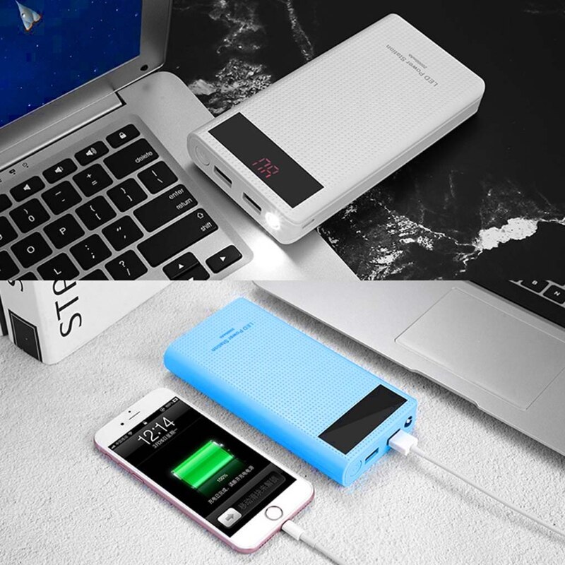 Dual USB 7x 18650 Battery DIY Power Bank Box Holder For Mobile Phone Tablet PC 45BA