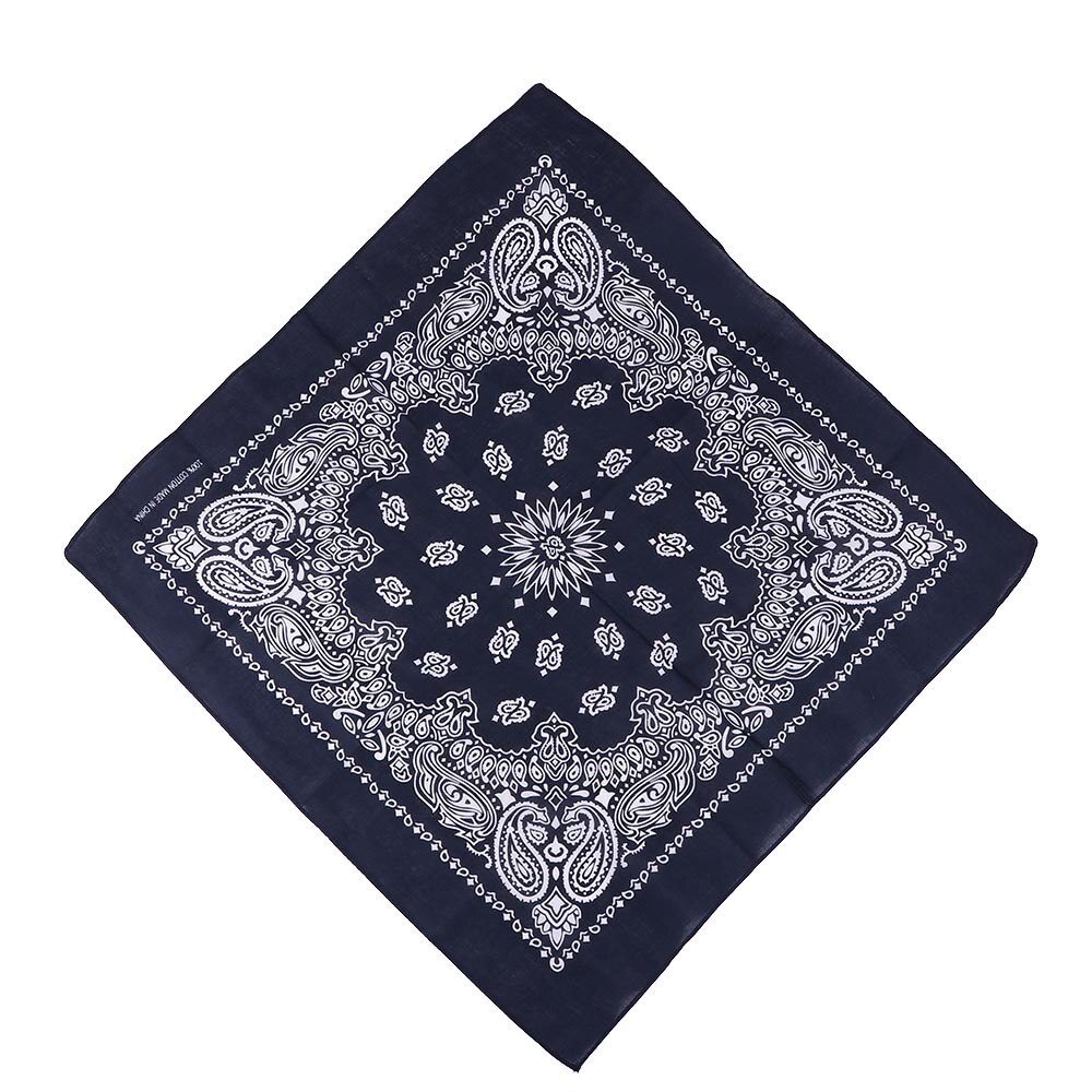 Unisex hip hop svart bandana huvudbonad hårband hals halsduk handled omslag fyrkantiga halsdukar tryck näsduk: Marinblå