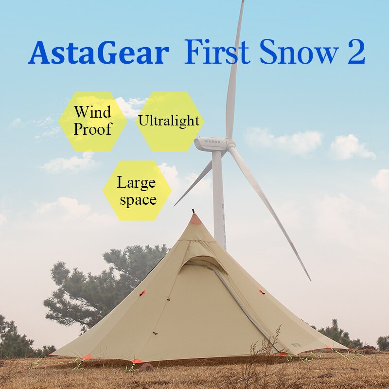 ASTAGEAR finst sneeuw 2 side 20D silnylon ultralight ASTA piramide outdoor 1/2 persoon 2 layer 3 seizoenen camping tent