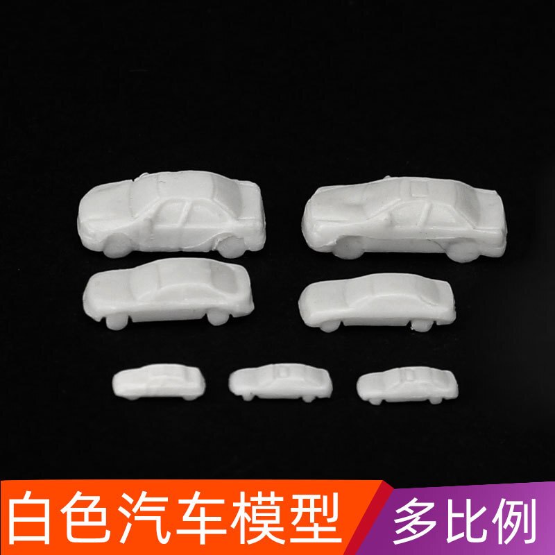 1:250-500 Scale DIY ABS Plastic Model Miniature White Car For Vehicle Building Landscape Street Scene