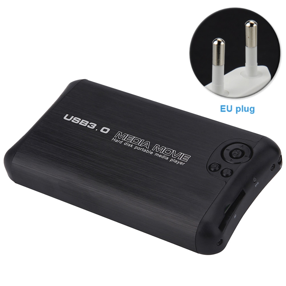 2,5 pulgadas HDD soporte MKV reproductor de medios de vídeo U disco de música Full HD Mini SATA portátil H.264 HDMI AV salida Autoplay 1080P USB3.0