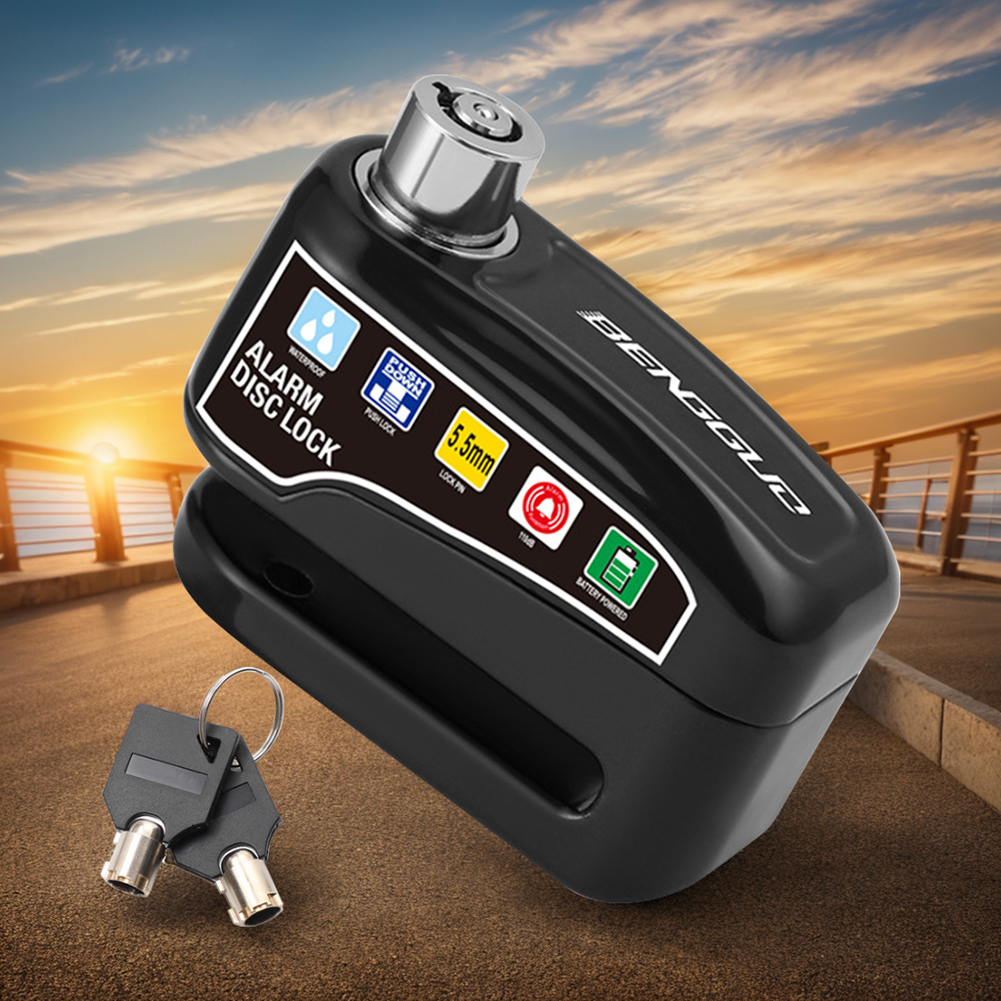 Allarme bicicletta Freno a disco Blocco elettrico Antifurto Allarme moto Rotore freno Lucchetto Lega di alluminio per scooter a motore da bicicletta