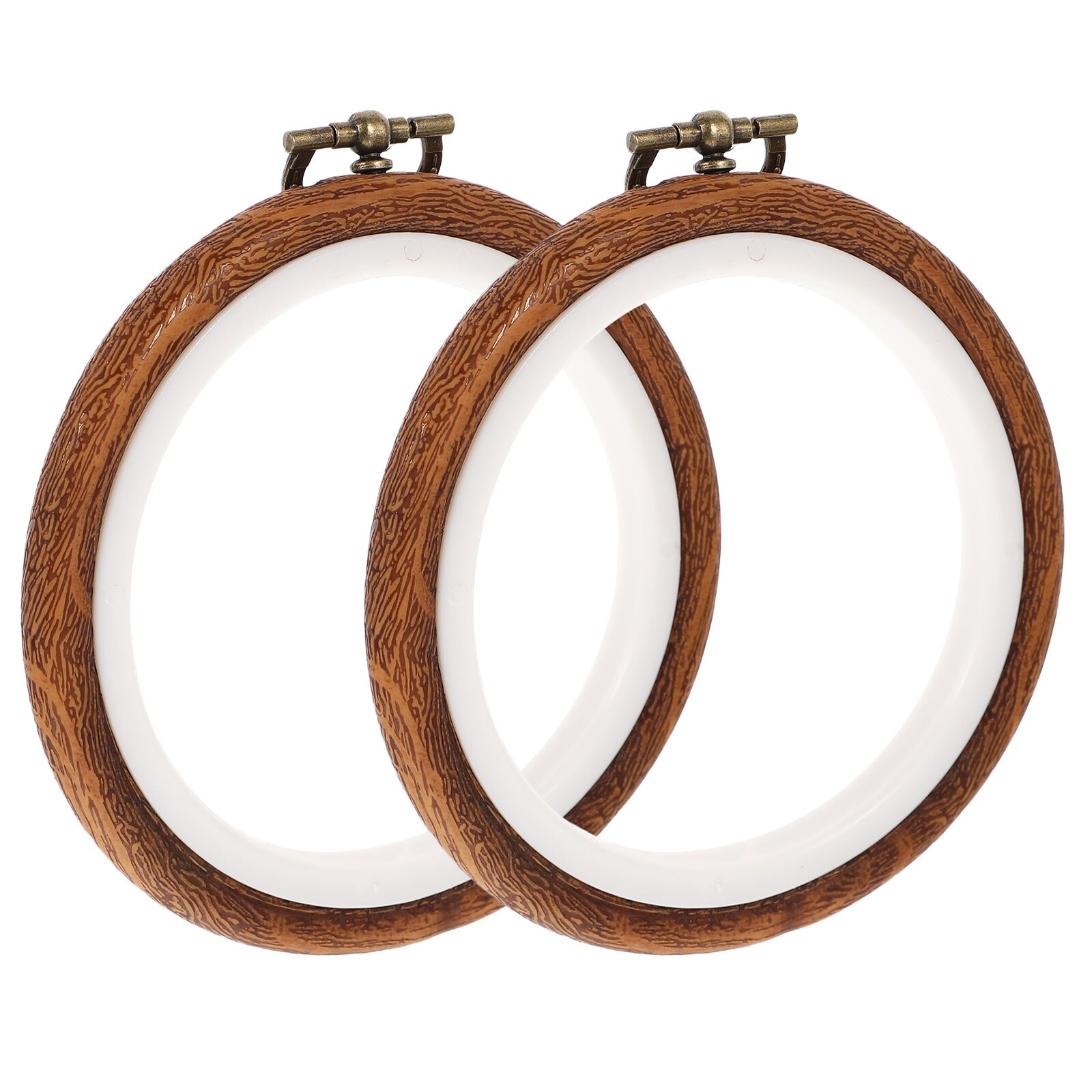 2Pcs Embroidery Hoop Safe Fine Chic Cross Stitch Hoops Imitation Wood Embroidery Hoops Embroidery Supplies