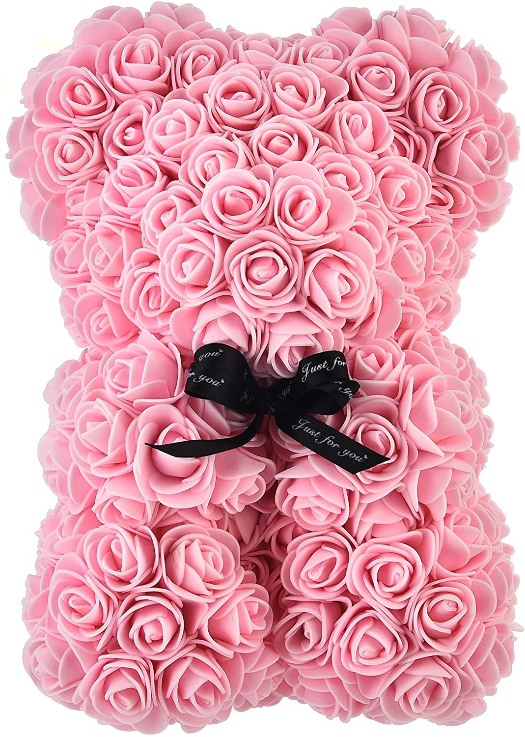 25cm bjørne af roser kunstige blomster hjem bryllup festival gør det selv billig bryllup dekoration boks krans håndværk: Lyserød