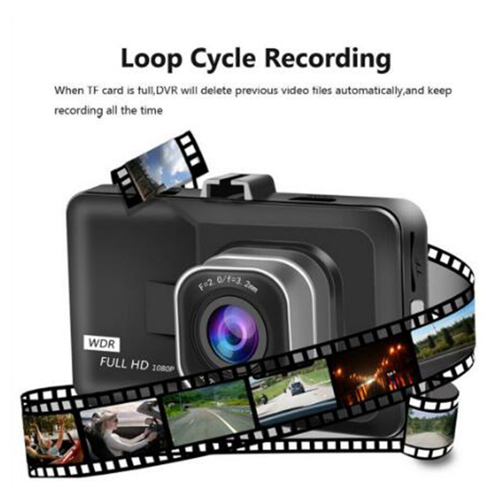 Hd 1080p kjøretøy kamera videoopptaker bindestrek kam nattsyn 3.0 tommers flerspråklig bytte