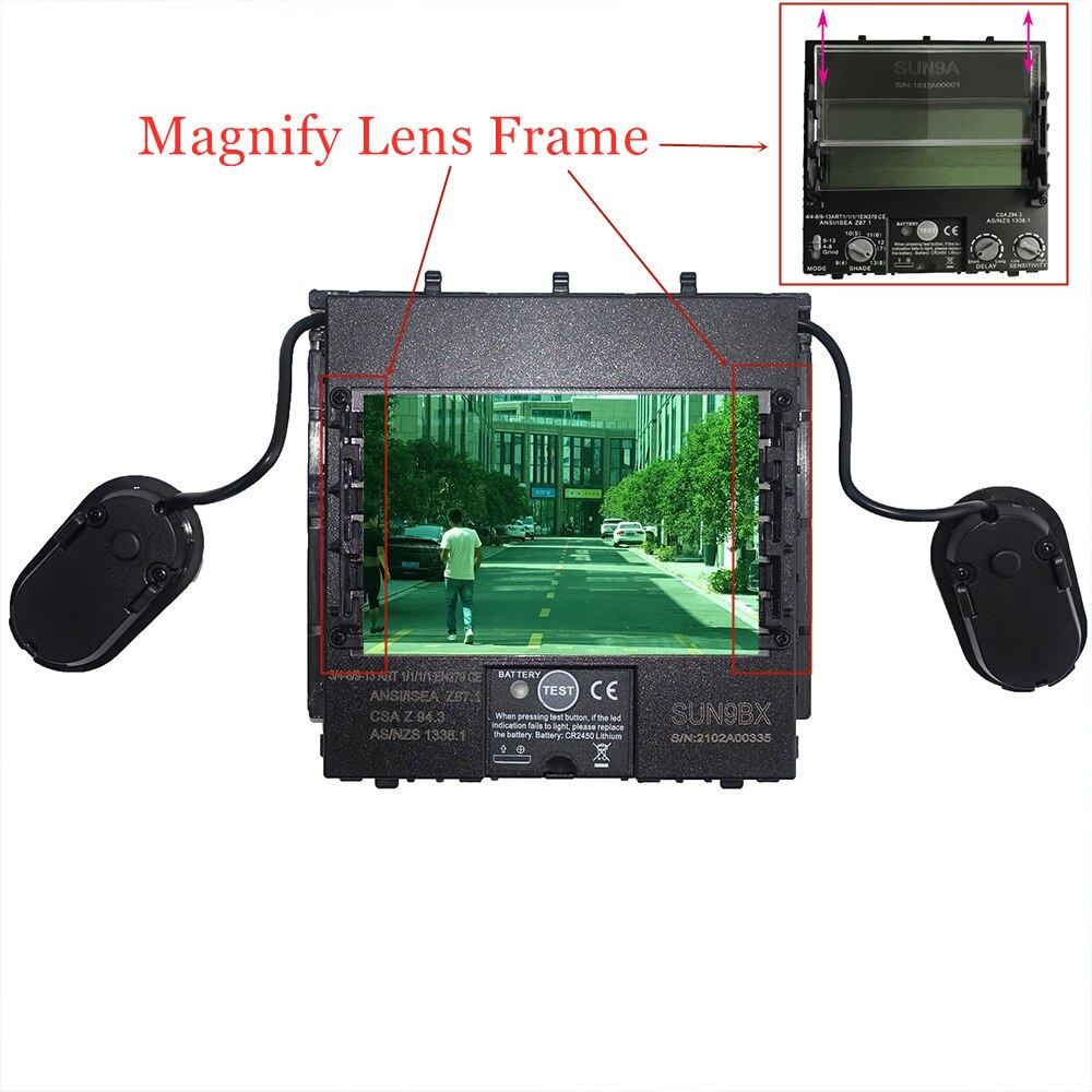 Filtr spawalniczy zobacz rozmiar 100x65mm (3.94x2.56 ") słoneczny 4 czujniki automatyczne przyciemnianie 1111 pełny zakres cień 4 (3)-13 robić hełmów spawalniczych
