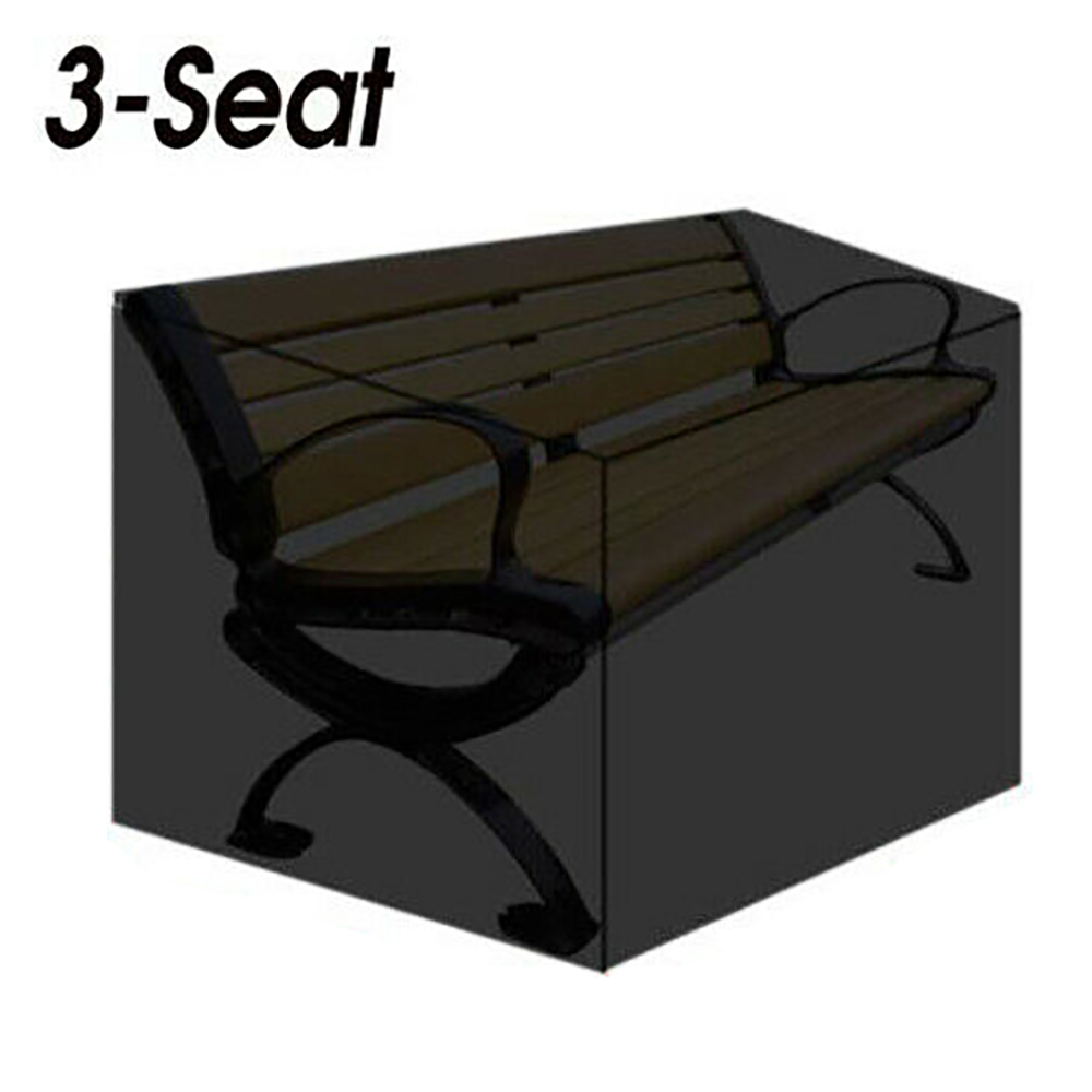 Multiple Specifications Available Garden Bench Dustproof Cover Waterproof Breathable Outdoor Bench Black Seat Cover: 3-seat