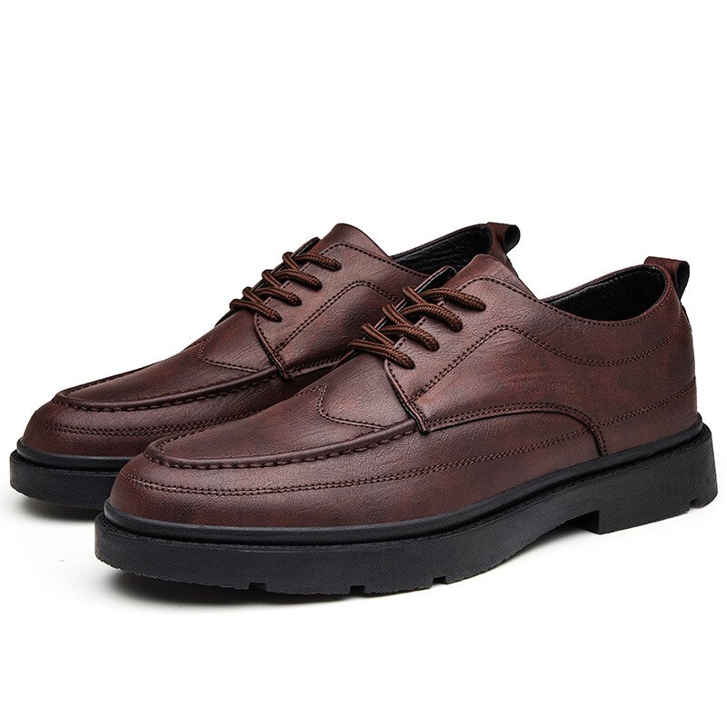 Heren leren sapatos heren voor sapato schoenen platte mannelijke casual zwarte schoen heren 44: Bruin / 44