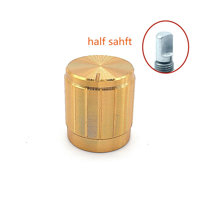 5 Pcs Zwart Goud Zilver Aluminium Knoppen 15 Mm X 17 Mm Potentiometer Encoder Knop Plum As Half As: Gold Half Shaft