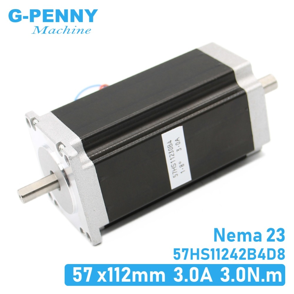 CNC NEMA23 stepper motor 57x112mm 4-lead 3A 3N.m double shaft 112mm 428Oz-in for 3D printer for CNC engraving milling machine