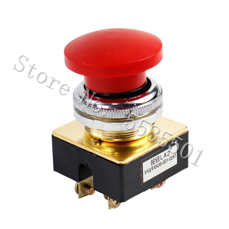 LA2 Knop Switch Self-Reset Knop Platte Kop Platte Knop Paddestoel Hoofd Installatie Kaliber 30Mm Rood Groen