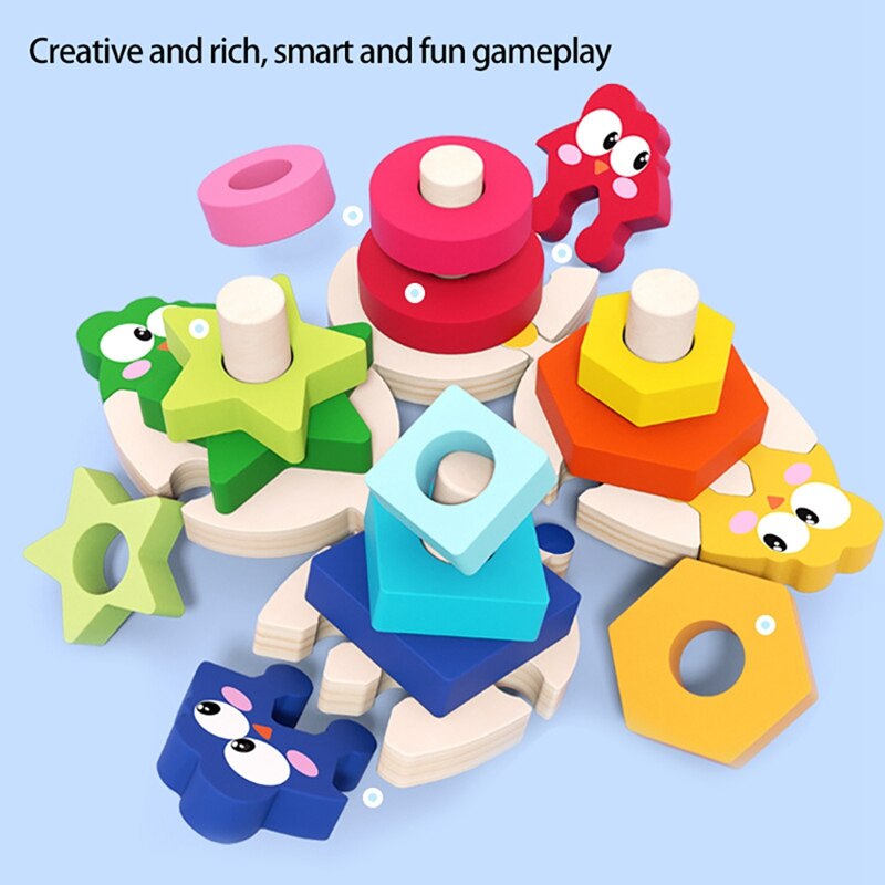 Wooden Stacking Toys Wooden Sorting and Stacking Toys Best for Girls Boys Early Preschool Learning By