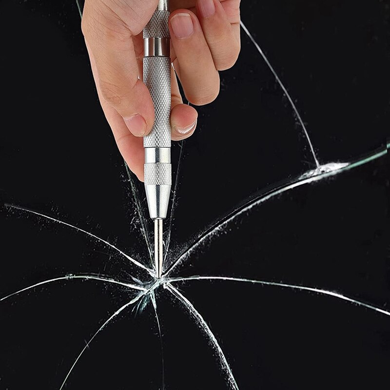 2 Pieces Scriber Tool 2 Pieces Center Punch Aluminum Automatic Center Pen for Metal Glass Ceramics Gold Welding