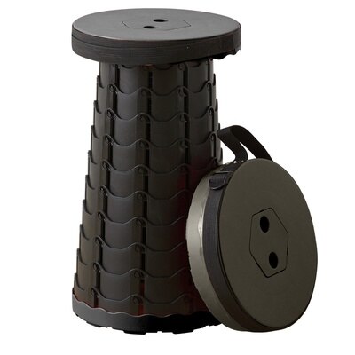 Silla plegable telescópica portátil para exteriores, taburete de plástico ajustable en altura, asiento pequeño para acampar, pescar y salir: Black