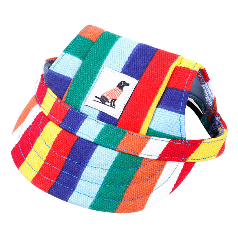 Berretto da cappello estivo per cani berretto da Baseball per cani all&#39;aperto tela berretto per cani di piccola taglia Chihuahua Yorkies cappello da sole per cani accessori per animali domestici all&#39;aperto: Rainbow / M