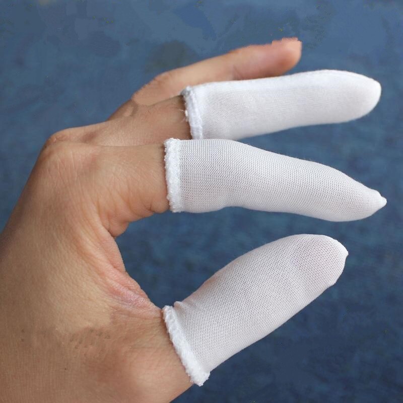 50 stk / pakke engangsbomuldsfingerbørse skridsikker åndbar beskyttelse fingerbeskyttere forlængelseshandsker konstruktionsværktøj