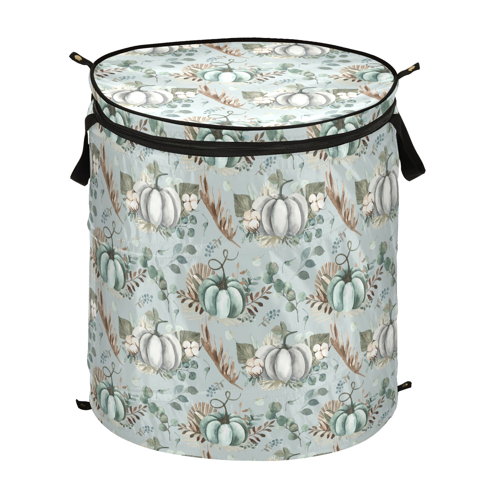 Cloth Art Folding Floral Print Dirty Clothes Toys Storage Bucket Household Storage Basket Dirty Clothes Laundry Basket 40*47cm: 08
