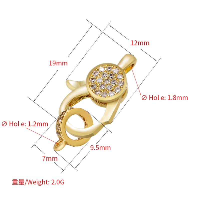 ZHUKOU 12x19mm Gold und schwarz kristall verschluss haken für frauen DIY handgemachte halskette Armbinde schmuck zubehör modell: VK84