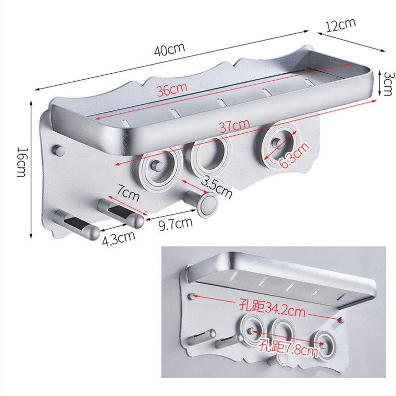 Badkamer Planken Zwart Föhn Houder Wandmontage Opbergrek Zilver Keuken Plank Voor Dyson Supersonic Föhn Houder